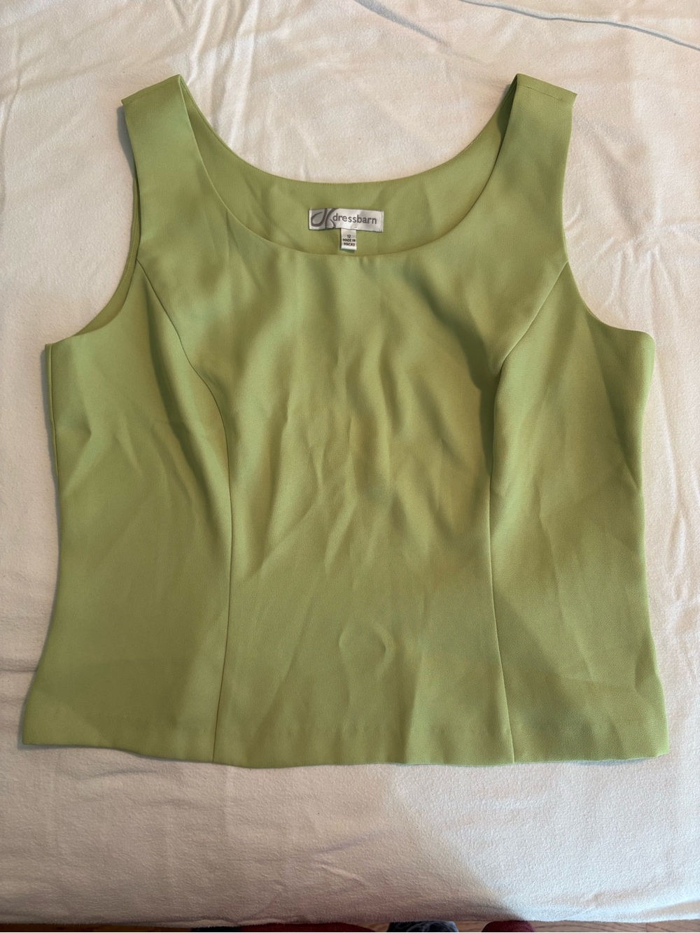 dressbarn Lime Green Scoop Neck Sleeveless Tank Top